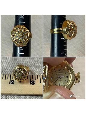 VTG Fero Feldmann Vintage Hand-wind Ring Watch !! Sz 7.75 !!